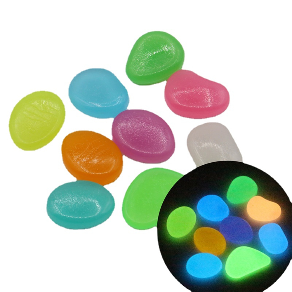 Marine Fish Tank - 50pcs Luminous Stone Fluorescent Gravel Pebbles
