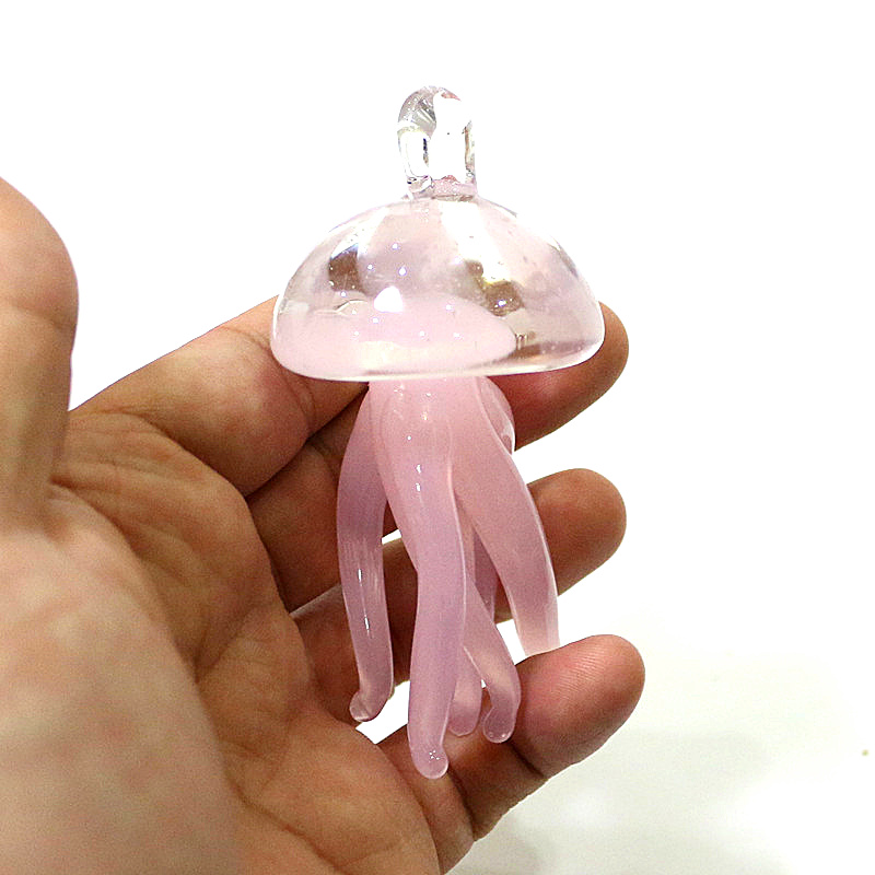 Marine Aquarium - Pink Jellyfish Glass Pendant Cute Marine