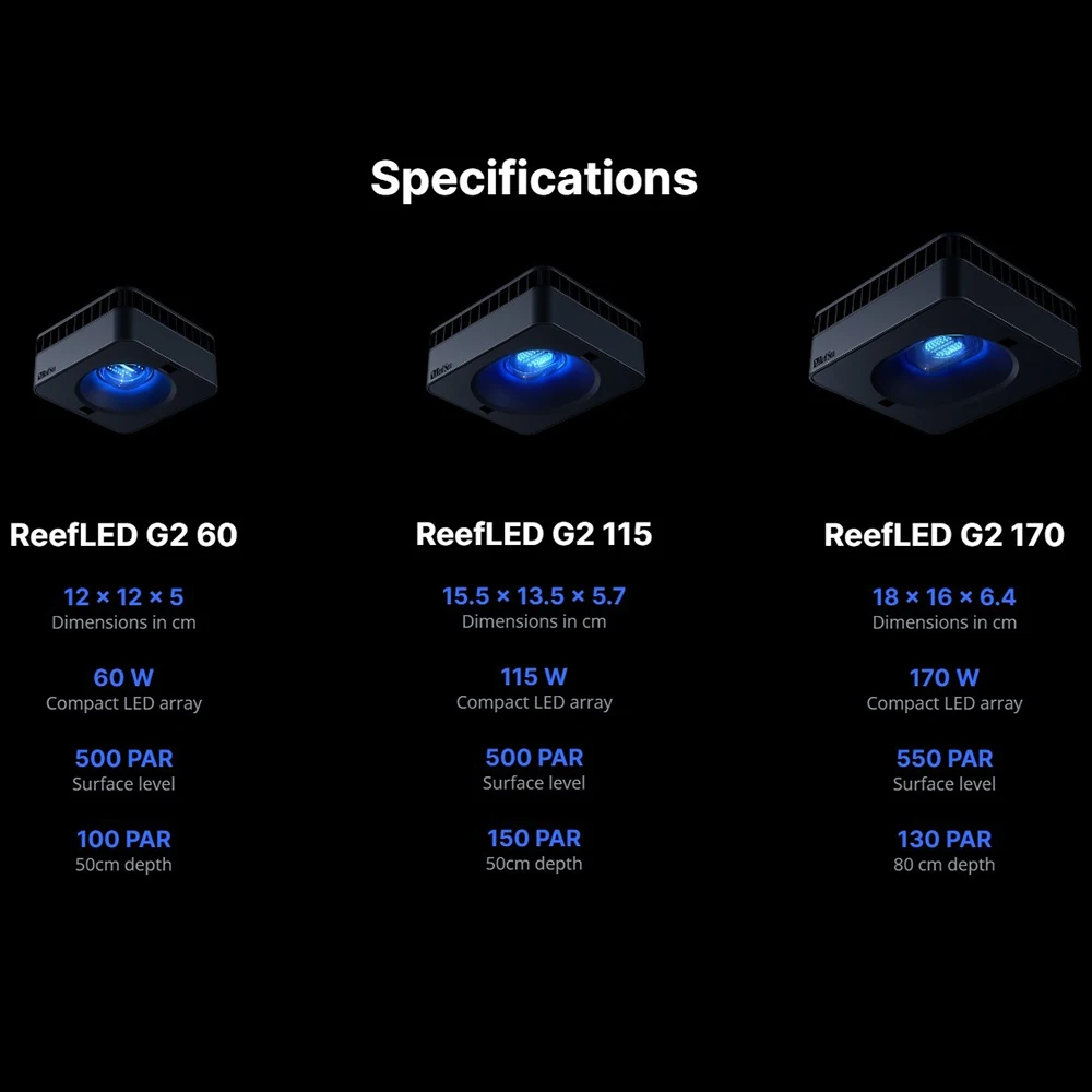 RedSea ReefLED G2 60/115/170 N - đánh giá và giá Reef Lighting