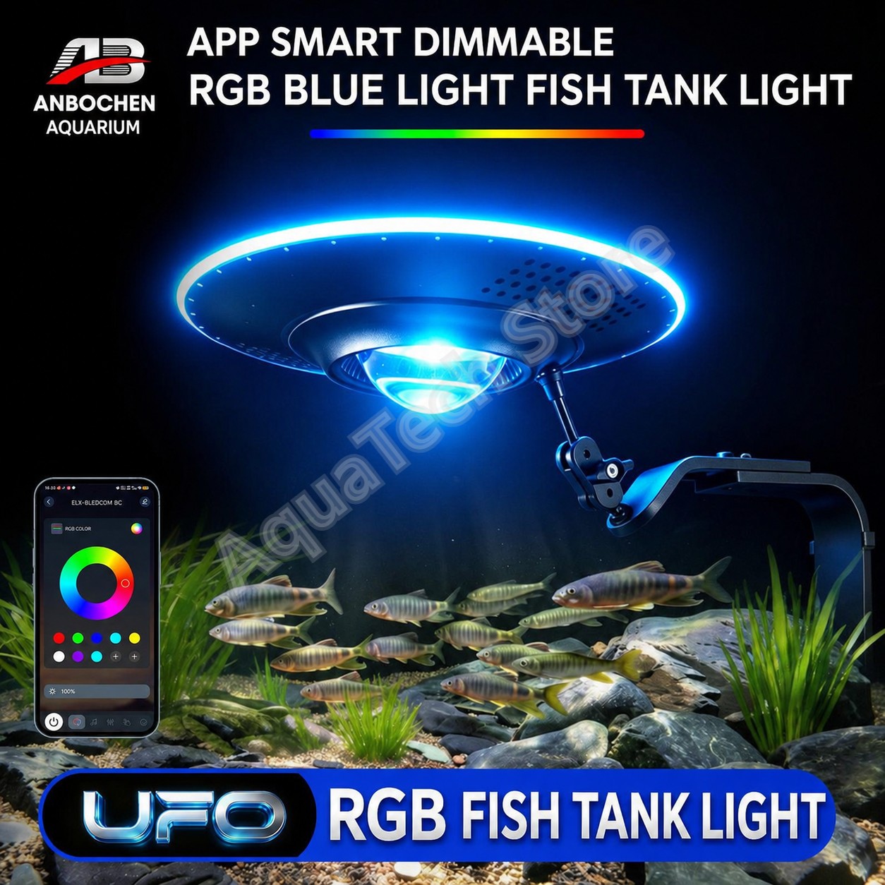 ANBOCHEN UFO RGB LED Aquarium  - đánh giá và giá Aquarium Marine Lights